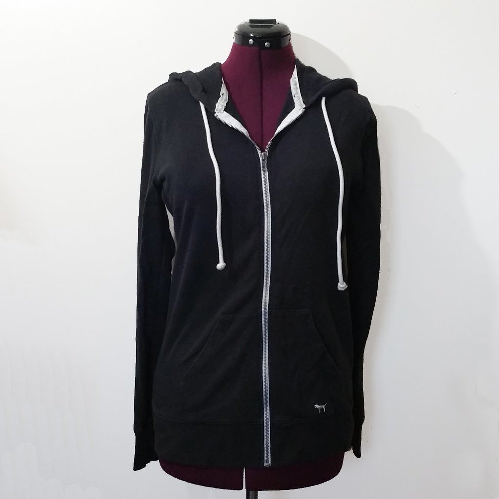 Charcoal PINK Victoria's Secret Hoodie. Women's S